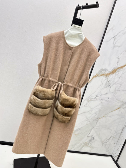 Fend NEW rabbit fur long coat