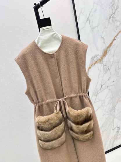 Fend NEW rabbit fur long coat