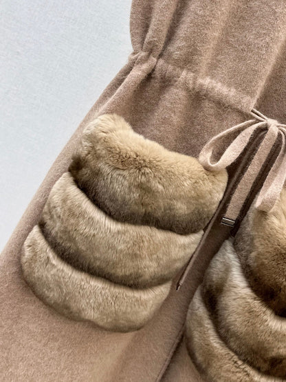 Fend NEW rabbit fur long coat