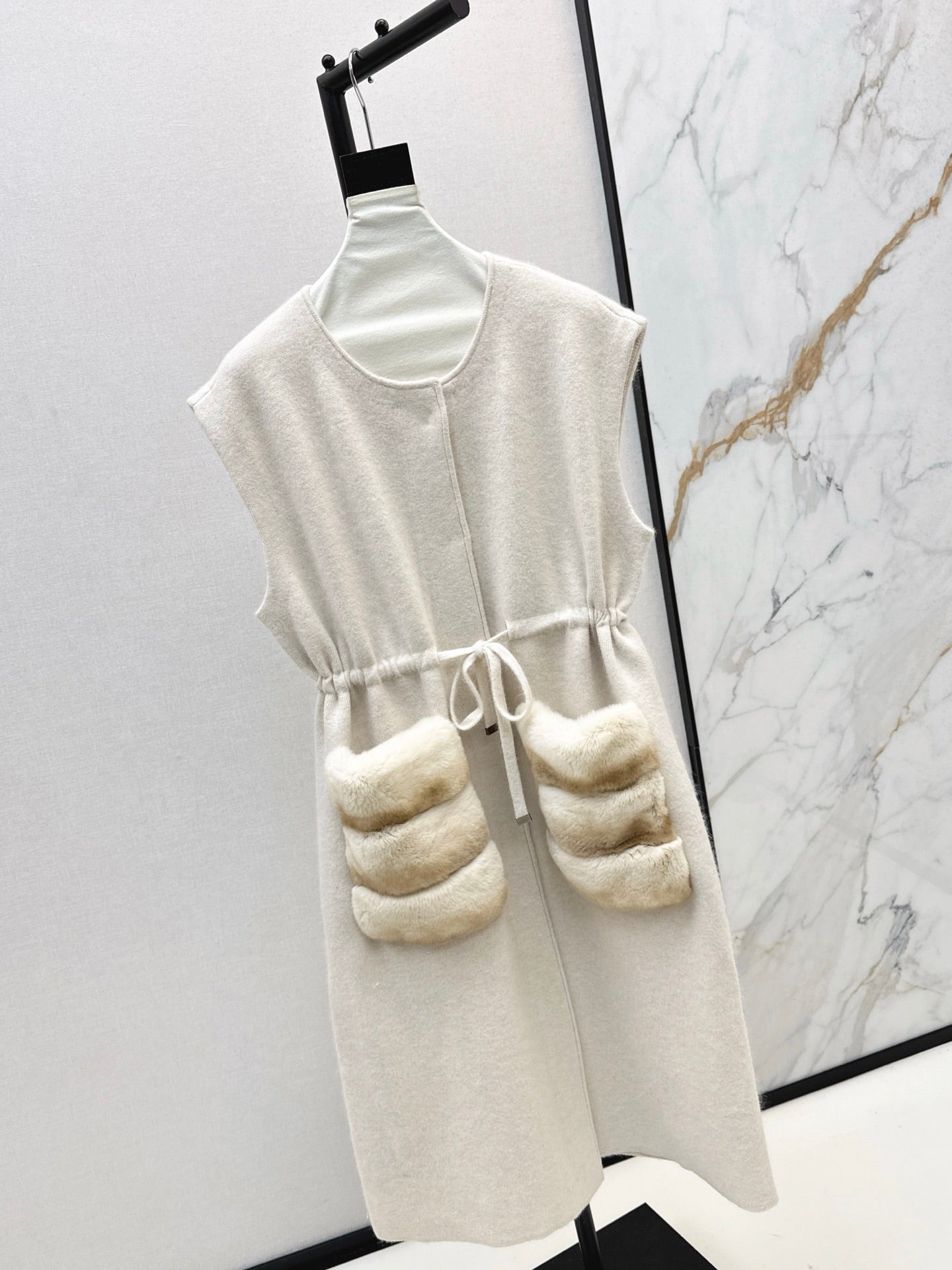 Fend NEW rabbit fur long coat