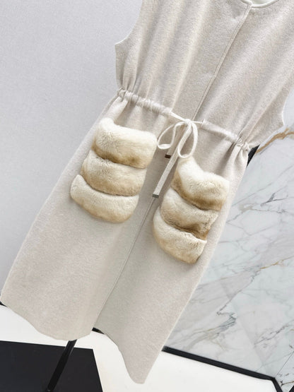 Fend NEW rabbit fur long coat