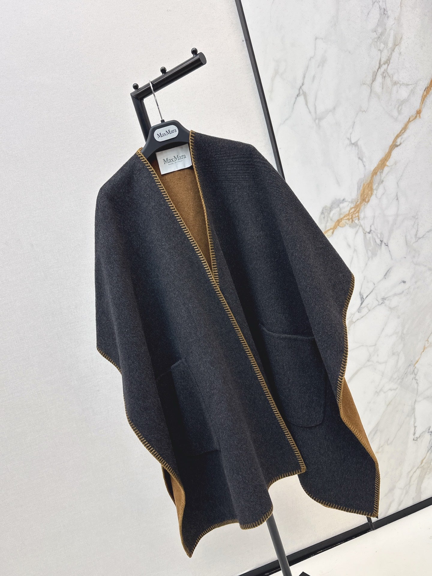 Max NEW wool cape coat
