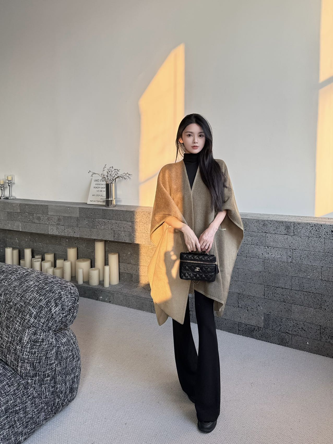 Max NEW wool cape coat