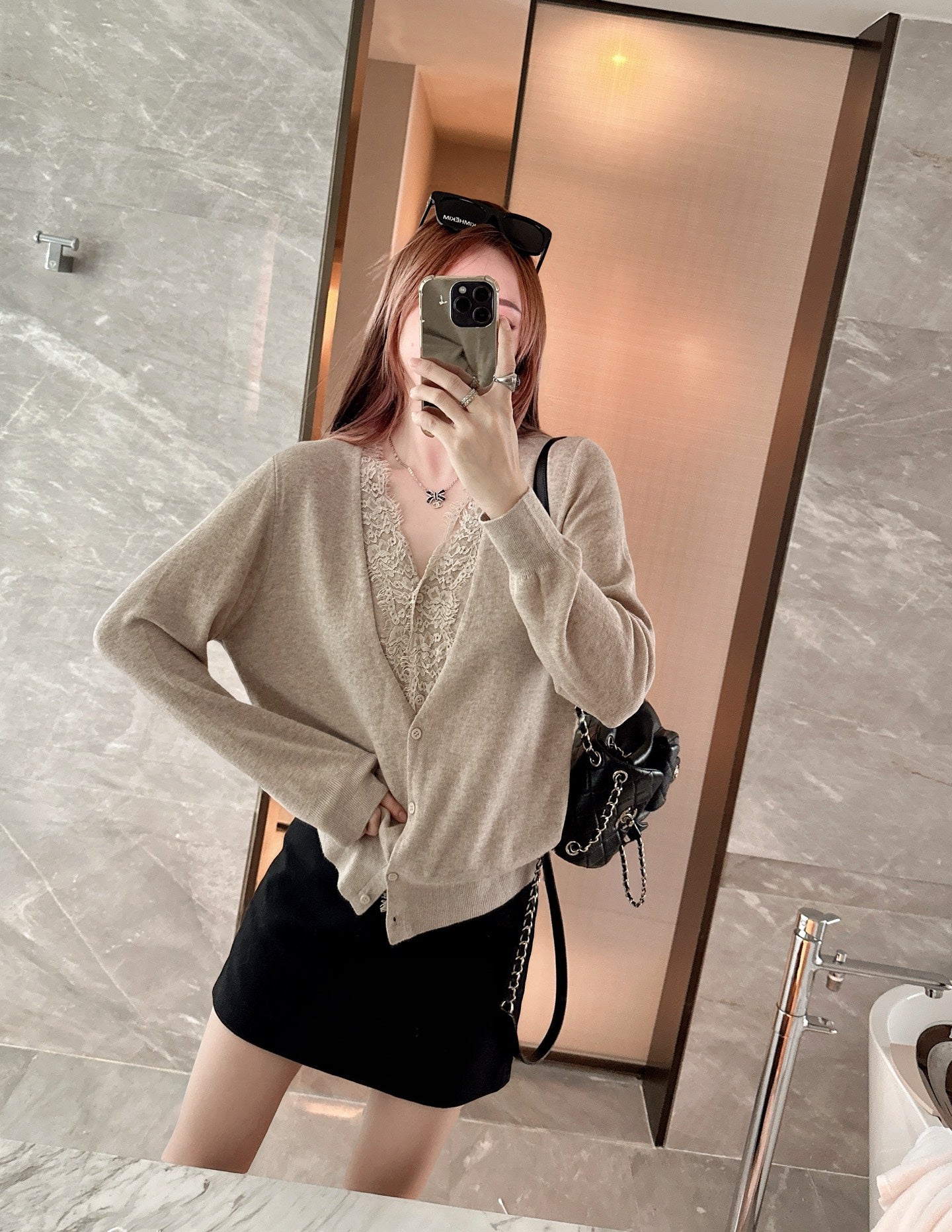 Es NEW Lace wool cardigan