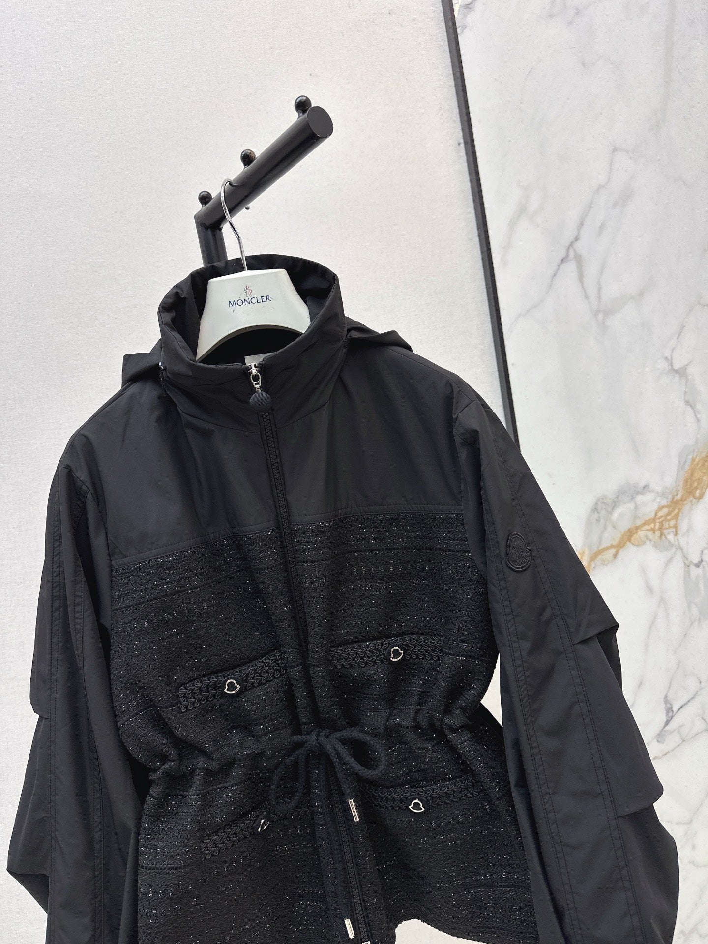 Monc NEW waisted hooded jacket