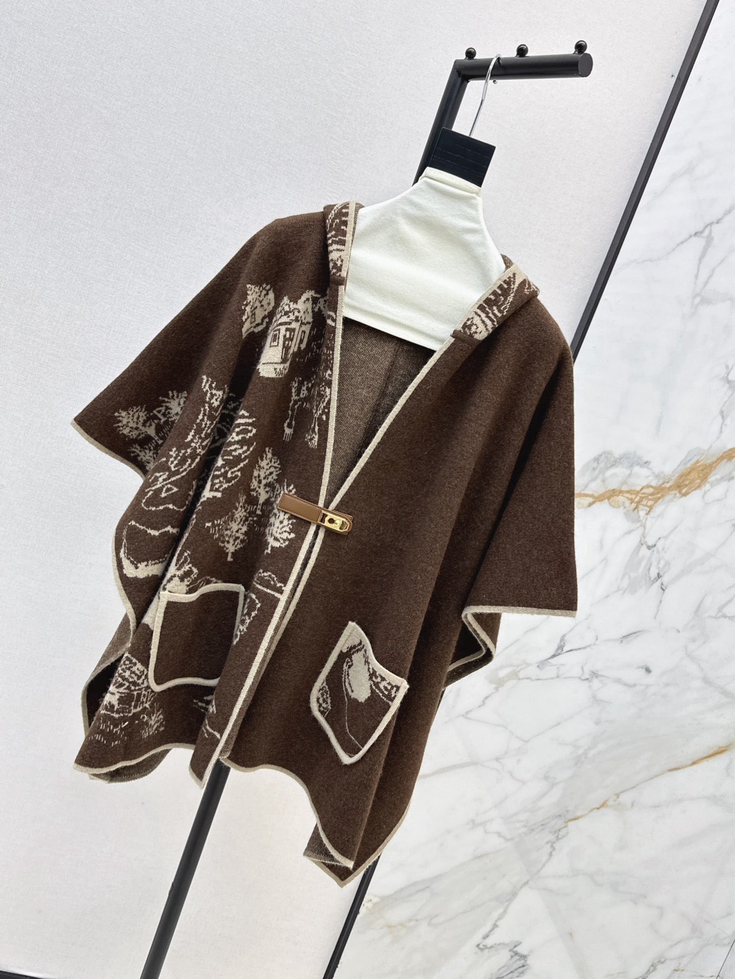 Bur NEW wool cape coat