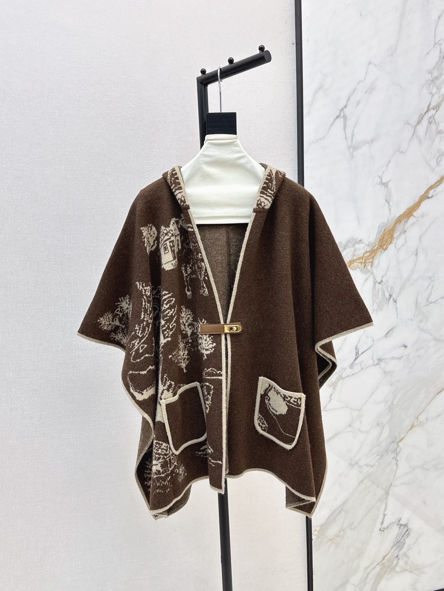 Bur NEW wool cape coat