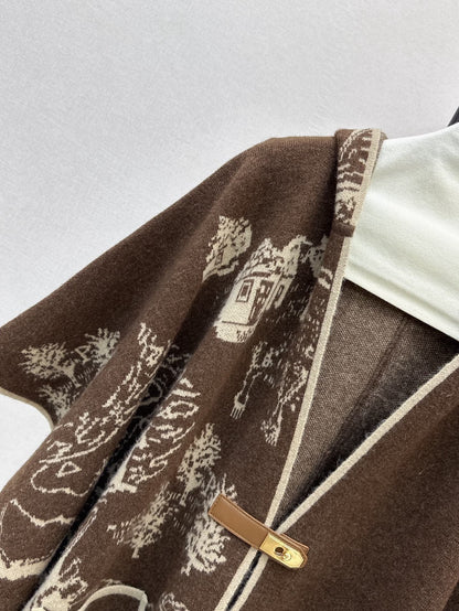 Bur NEW wool cape coat