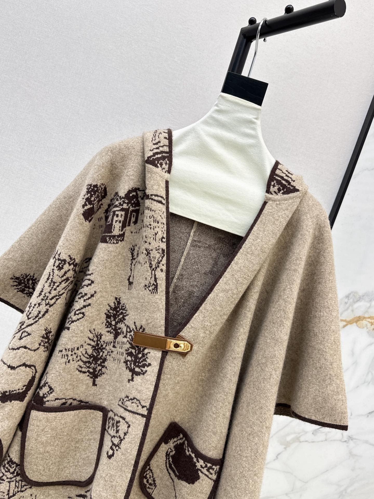 Bur NEW wool cape coat