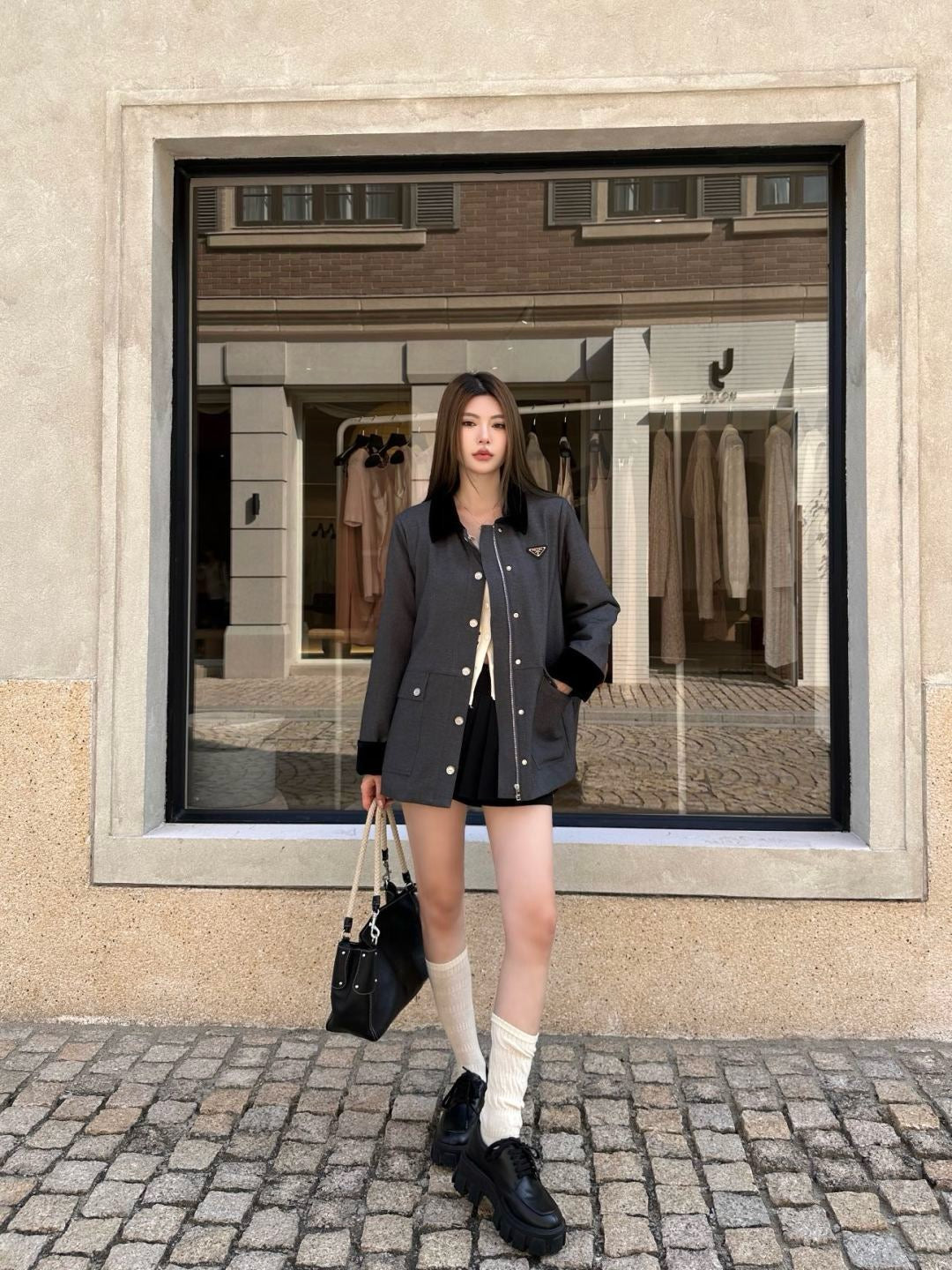 CD NEW Hooded plaid jacket