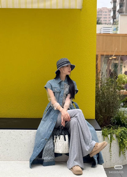 CD NEW sleeveless denim dress