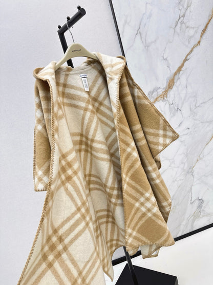 Bur NEW Cashmere hooded cape