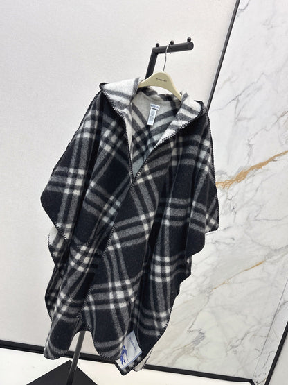 Bur NEW Cashmere hooded cape