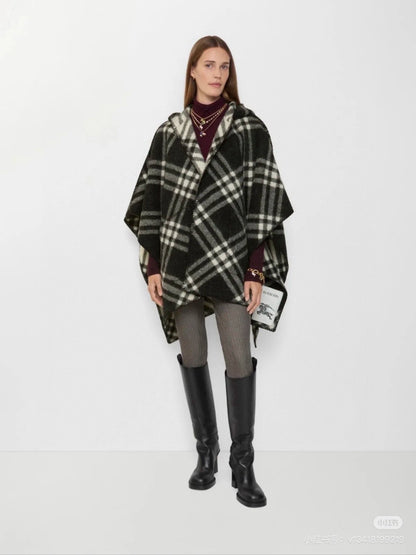 Bur NEW Cashmere hooded cape