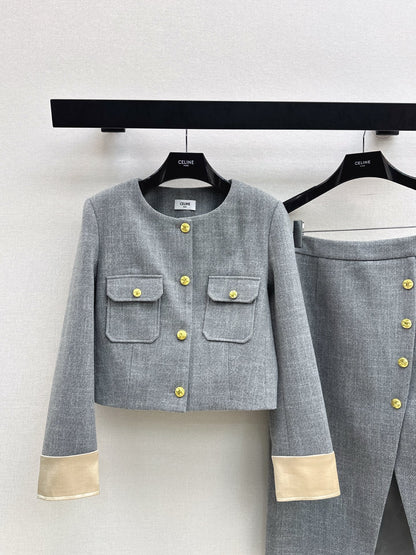 Guc NEW Jacket + slit skirt suit