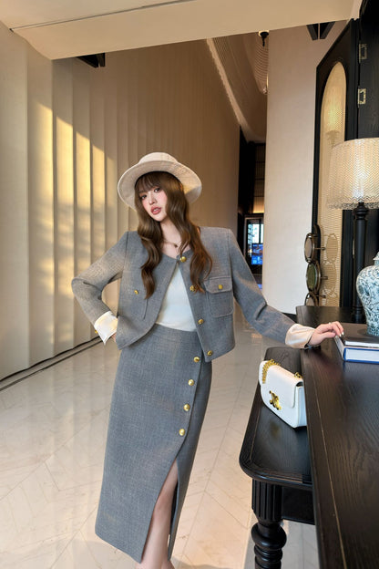 Guc NEW Jacket + slit skirt suit