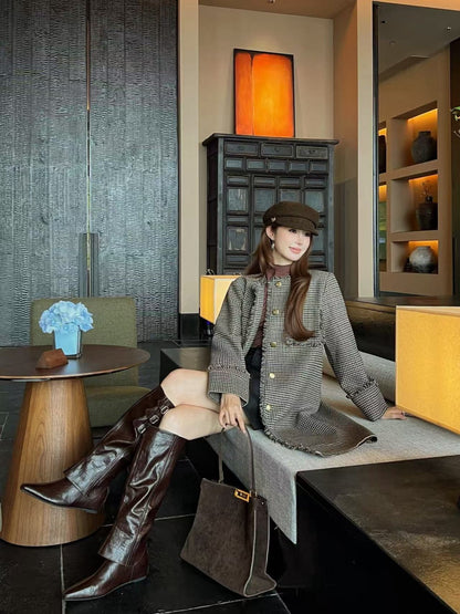 Cho1 NEW Houndstooth overcoats