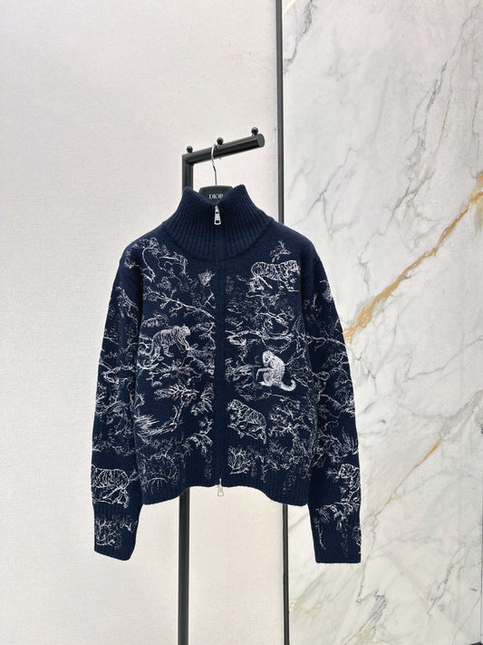 CD NEW Knitted zip-up jacket