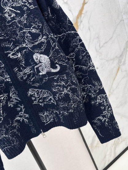 CD NEW Knitted zip-up jacket