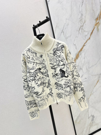 CD NEW Knitted zip-up jacket