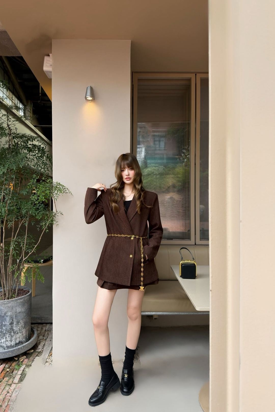 Ce1i NEW Blazer and pleated skirt set