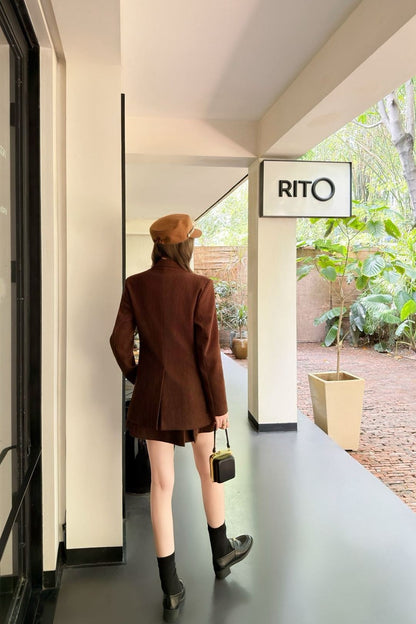 Ce1i NEW Blazer and pleated skirt set