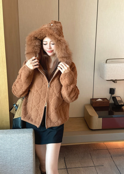 CD NEW fur collar jacket