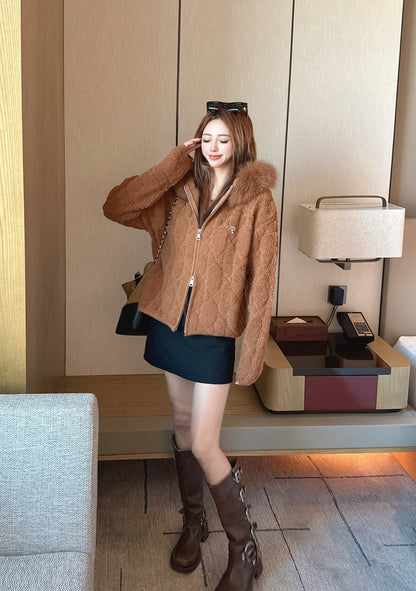 CD NEW fur collar jacket
