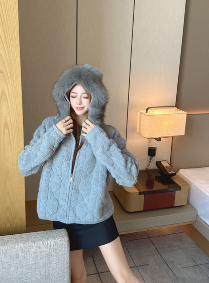 CD NEW fur collar jacket