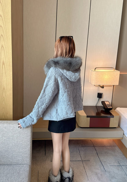 CD NEW fur collar jacket