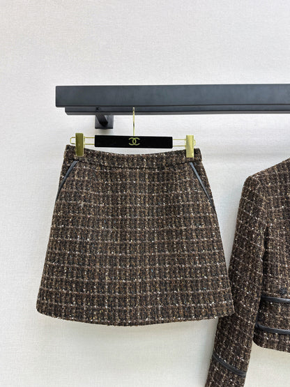 Chan NEW Woven jacket and skirt set