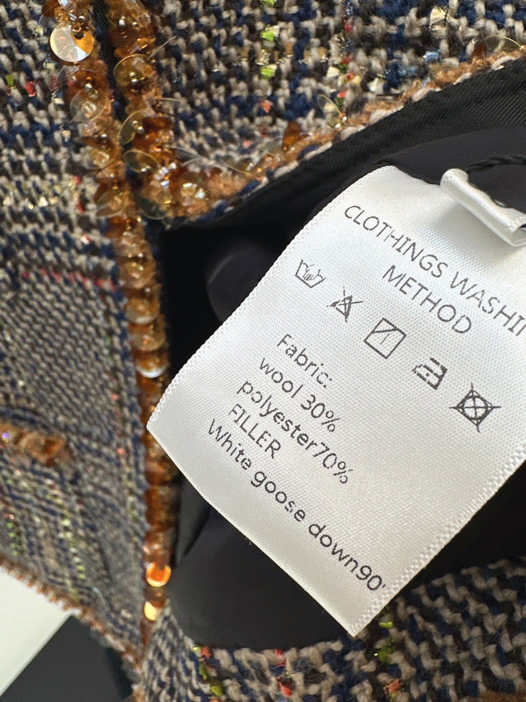 Chan NEW Houndstooth down coat