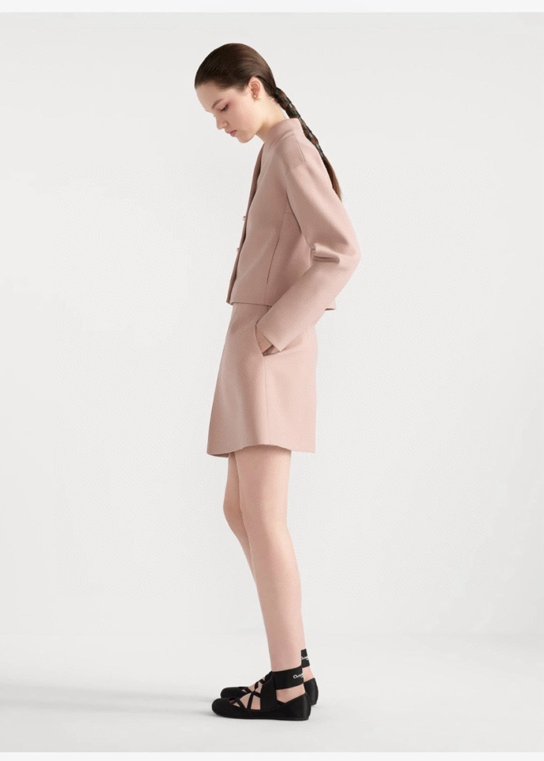 CD NEW Pearl button coat and skirt set