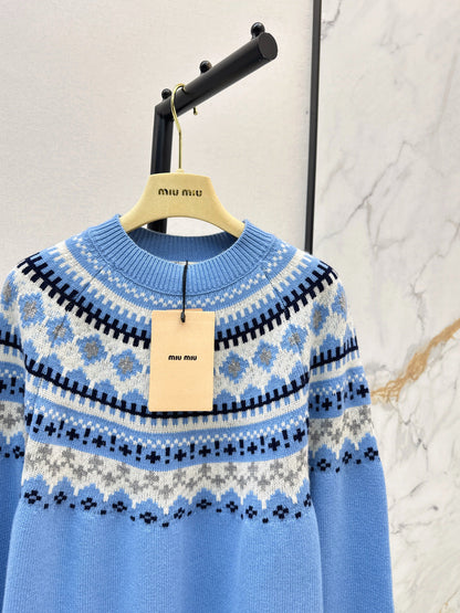 Miu NEW Jacquard wool sweater