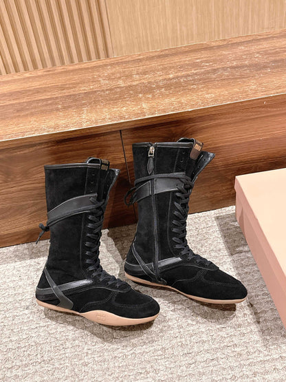Miu NEW wool boxing boots