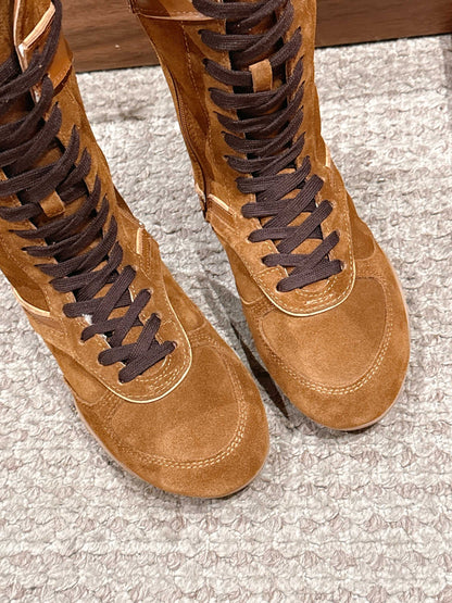 Miu NEW wool boxing boots