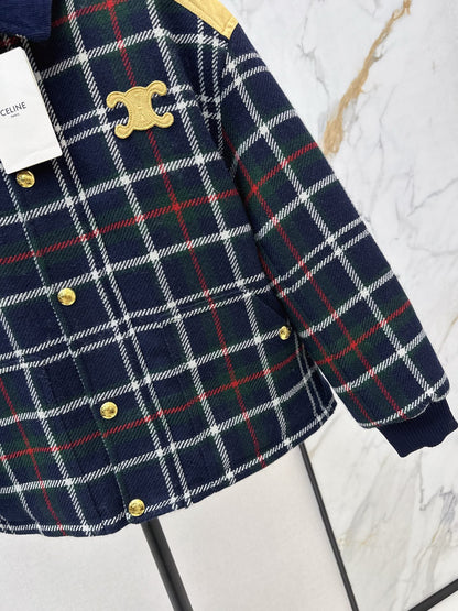 Ce1i NEW plaid cotton coat