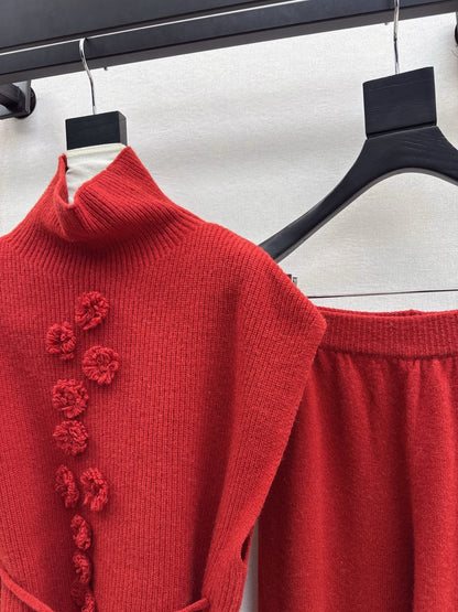 Chan NEW Sleeveless knitted set