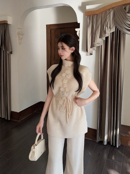 Chan NEW Sleeveless knitted set