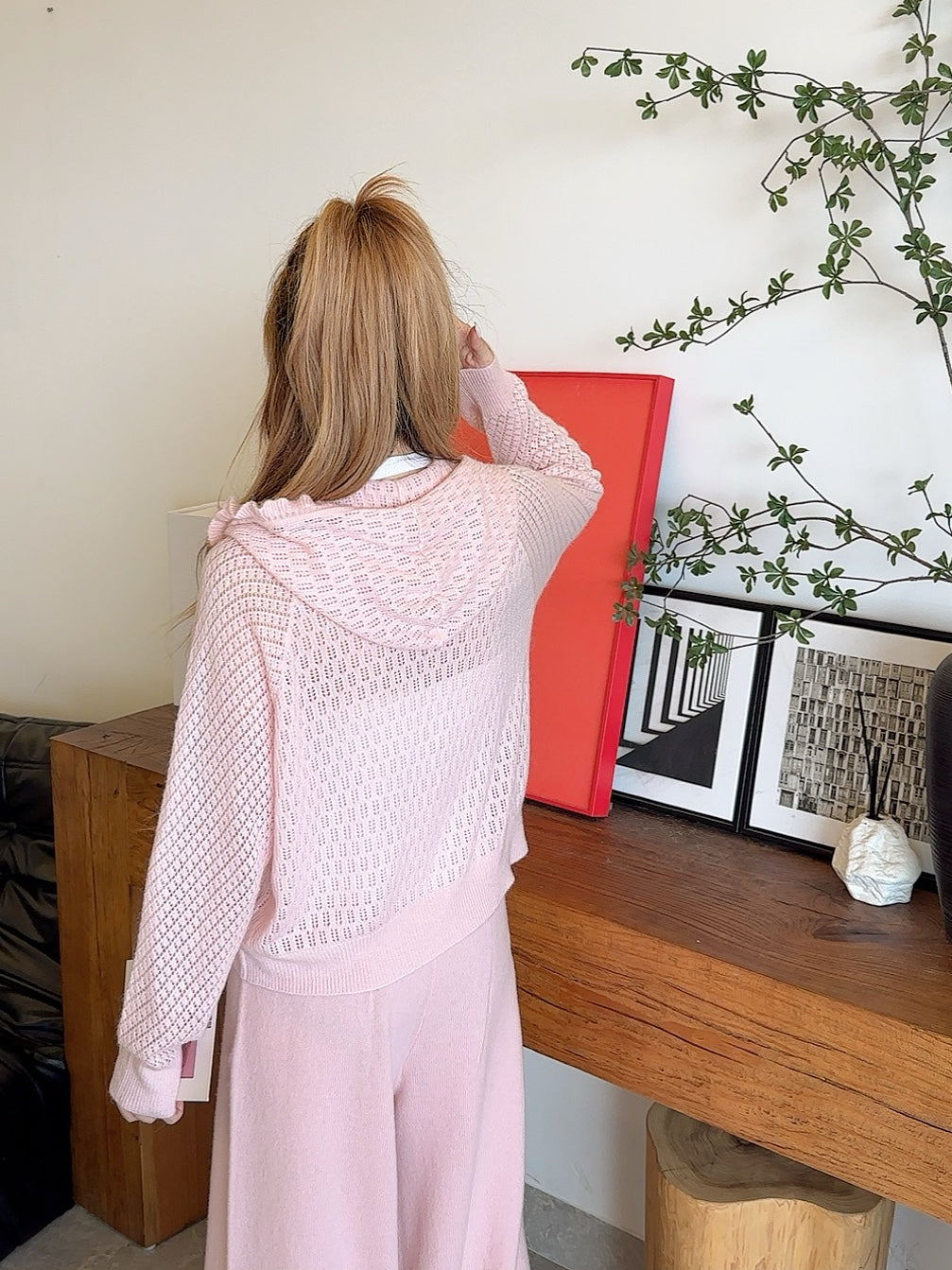 CD NEW Hooded Knit Cardigan