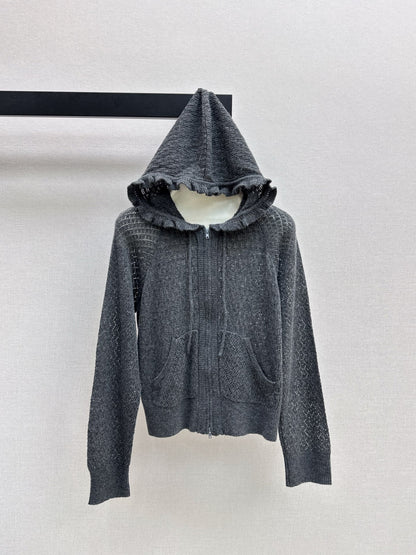 CD NEW Hooded Knit Cardigan