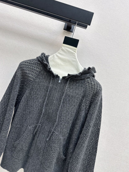 CD NEW Hooded Knit Cardigan