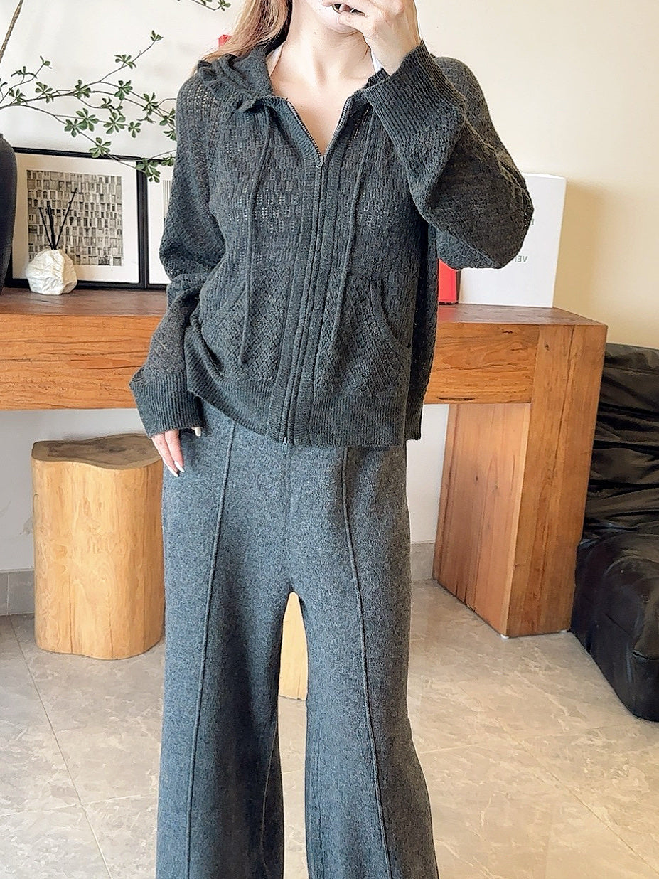 CD NEW Hooded Knit Cardigan