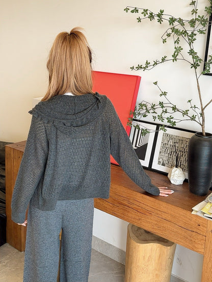 CD NEW Hooded Knit Cardigan