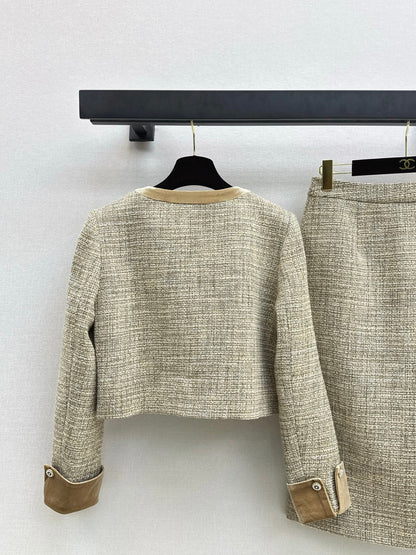 Chan NEW woven jacket and skirt suit