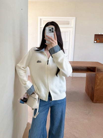 Louis NEW Denim patchwork cardigan