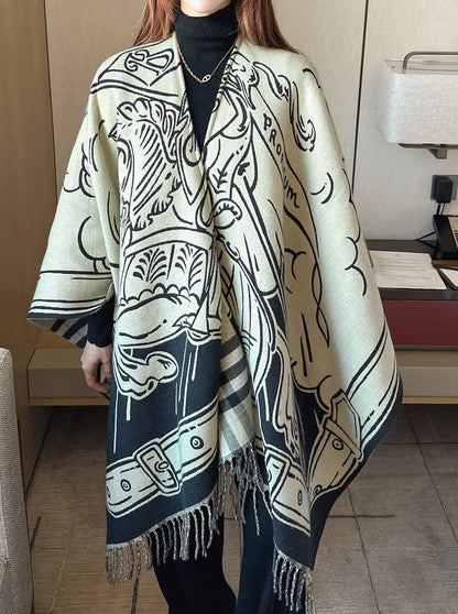 Bur NEW wool shawl cape