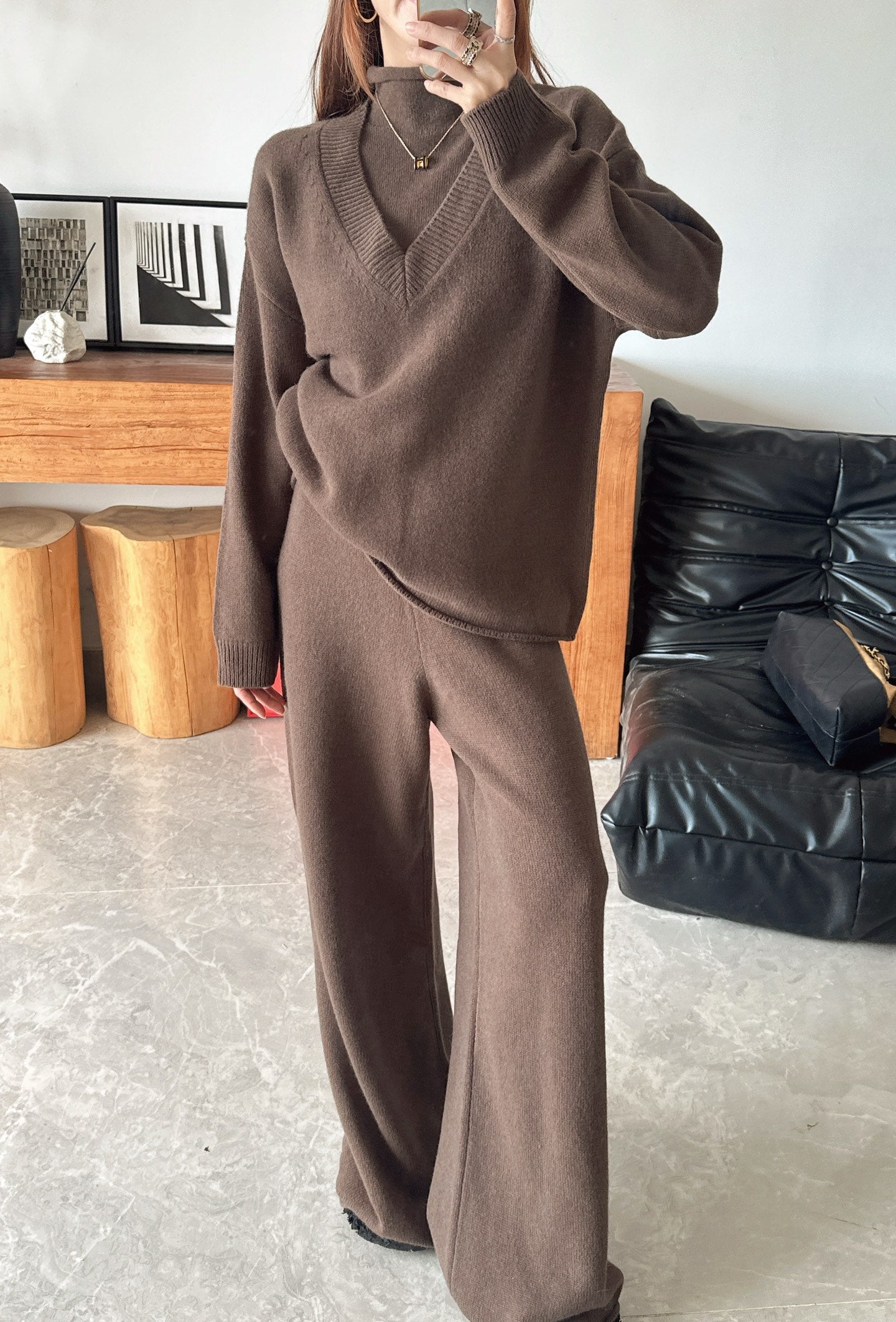 Brun NEW Knitted three-piece set