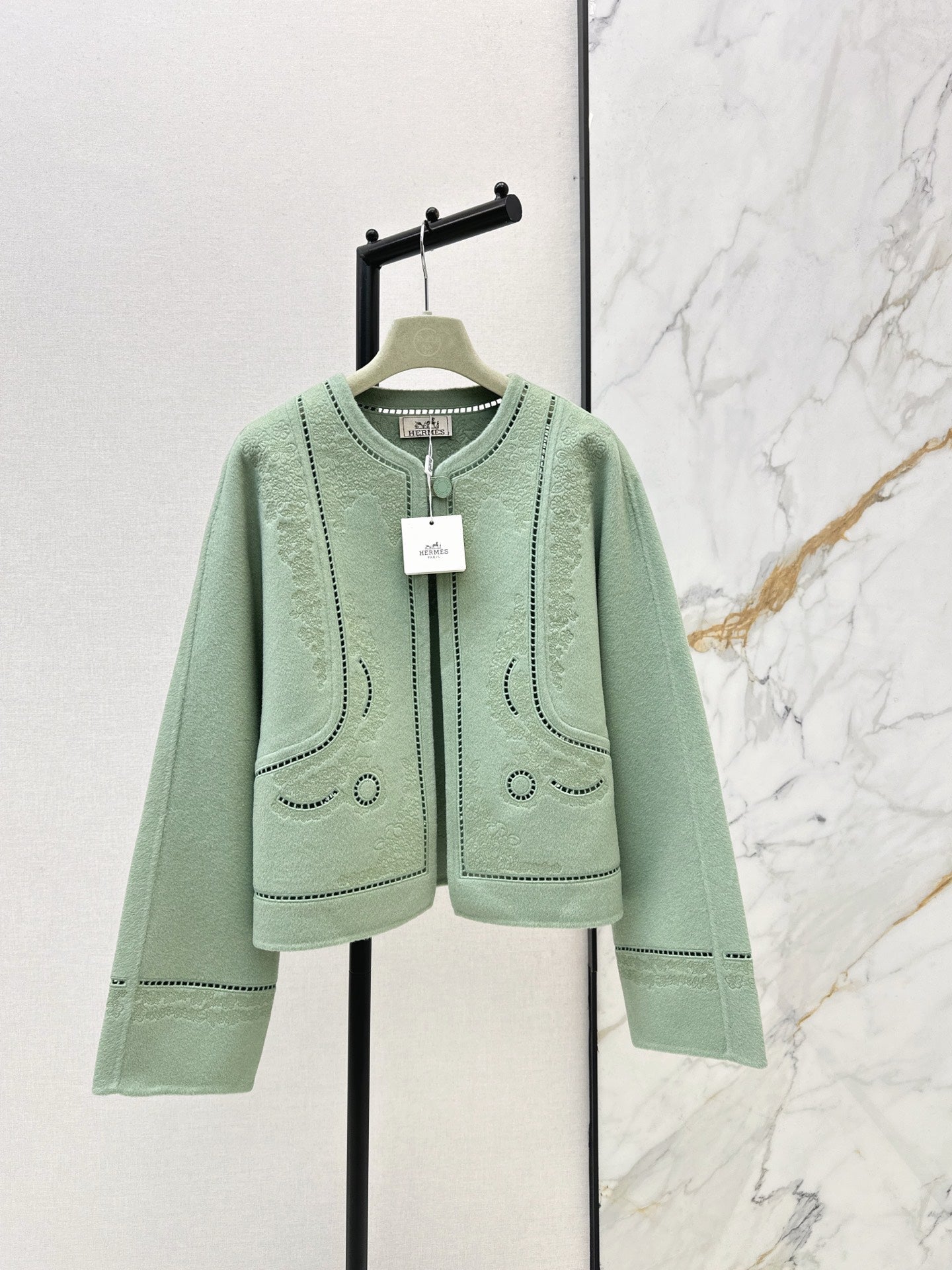 Herm NEW Embroidered cashmere jacket