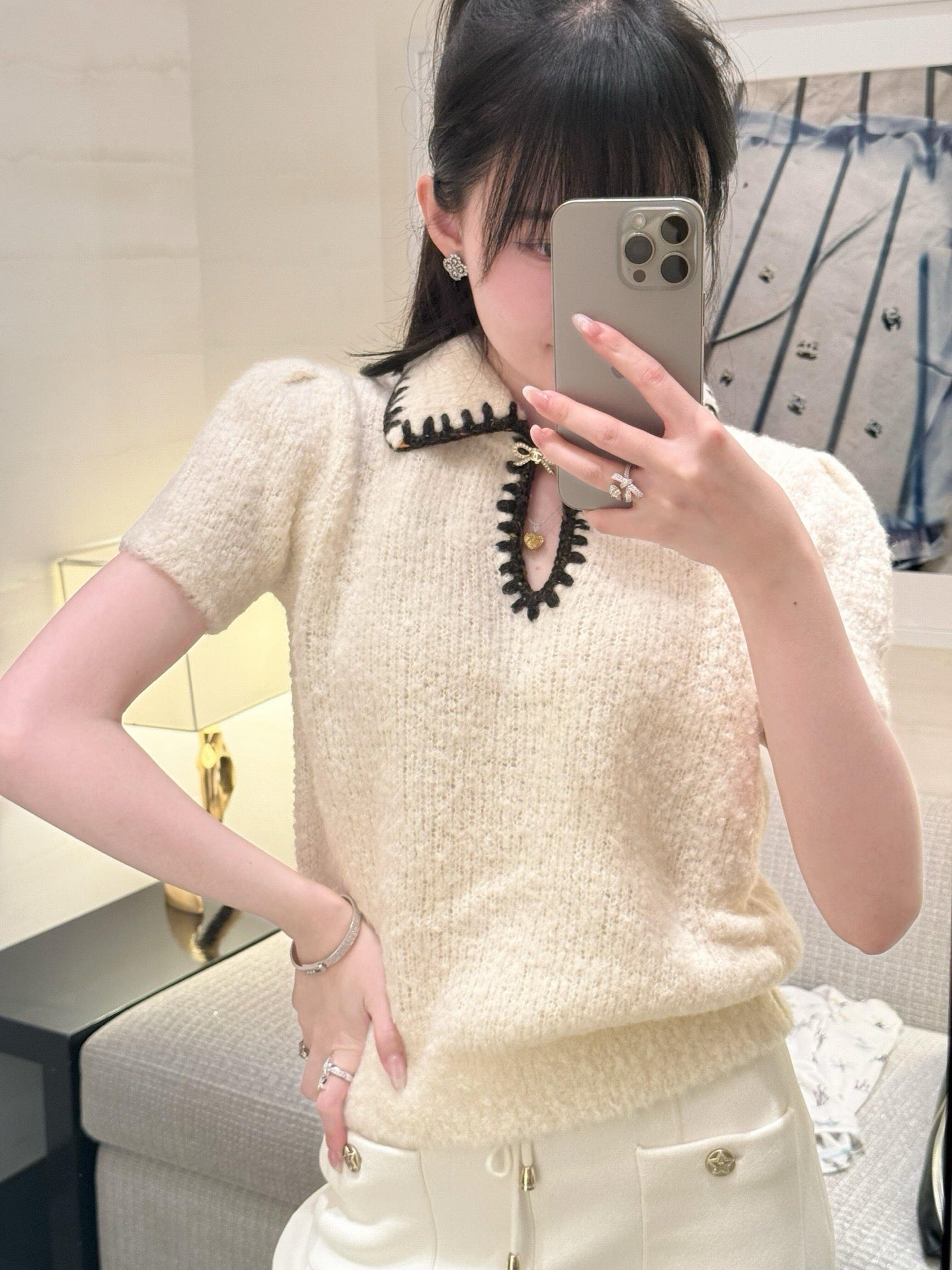 Chan NEW Bow-tie cashmere sweater